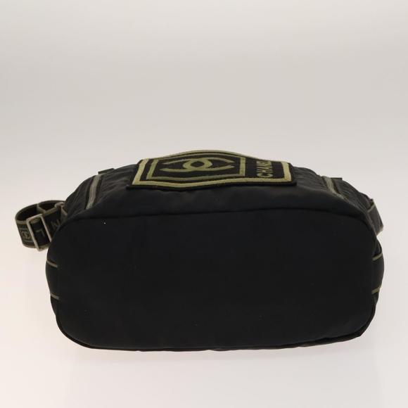 CHANEL Sports Line COCO Mark Shoulder Bag Nylon Black CC Auth 138035 - Picture 5 of 16